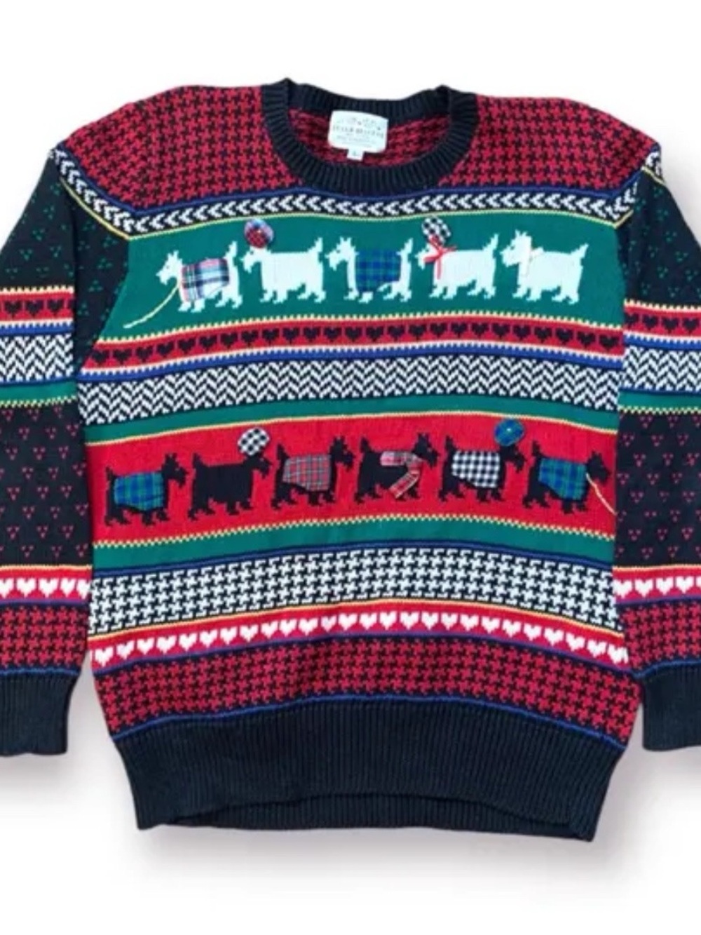 Vintage Susan Bristol Scottish Terrier embellished Crewneck Sweater